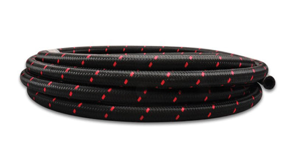 Vibrant -4 AN Black Nylon Braided Flex Hose w/ PTFE liner (20FT long)