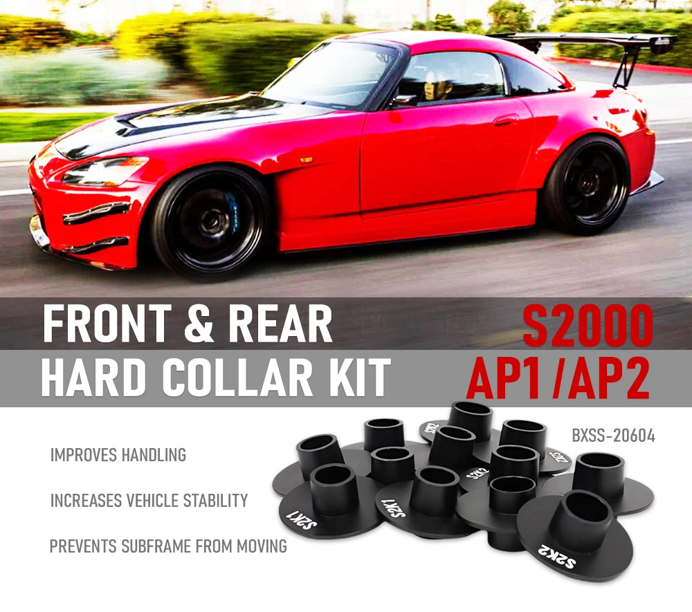 Front and Rear Hard Collar Kit for Honda S2000 AP1 and AP2, improving handling and vehicle stability.