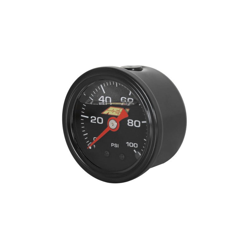 AEM 0 - 100 PSI Liquid Filled Mechanical Pressure Gauge - 1/8 NPT - BLOX Racing