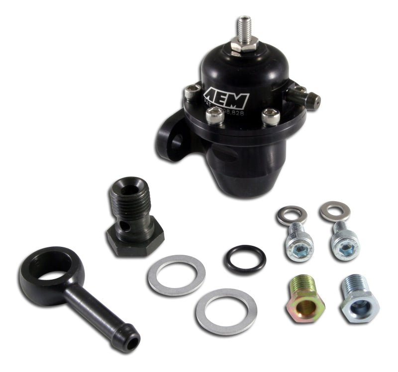AEM 86 - 93 Acura / 95 - 98 TL / 88 - 91 Civic/CRX / 92 - 01 Prelude Black Adjustable Fuel Pressure Regulato - BLOX Racing