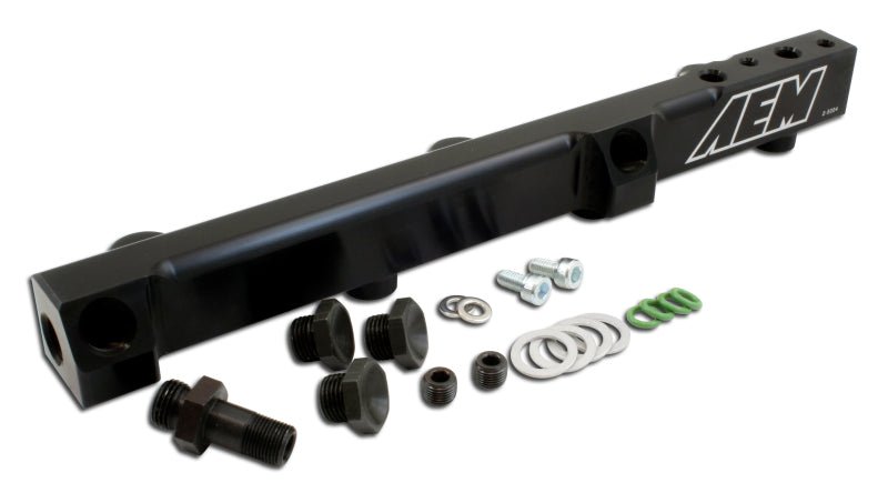 AEM 90 - 93 Accord DX/LX/SE/EX & 92 - 01 Prelude S/Si/Si VTEC Black Fuel Rail - BLOX Racing