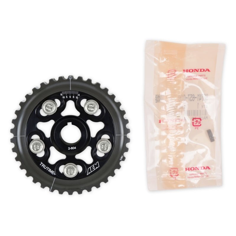 AEM 96 - 00 Honda Civic / 96 - 97 Honda Del Sol D16 Black Tru - Time Cam Gear - BLOX Racing