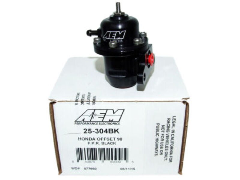 AEM 96 - 97 Acura CL / 94 - 97 Accord / 96 - 00 Civic Ex Black Adjustable Fuel Pressure Regulator - BLOX Racing