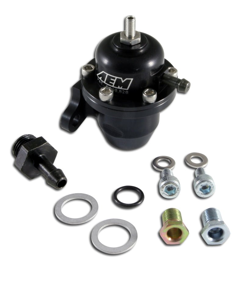 AEM 98 - 99 Acura CL / 00 - 05 S2000 / 98 - 02 Accord / 96 - 00 Civic Black Adjustable Fuel Pressure Regulat - BLOX Racing