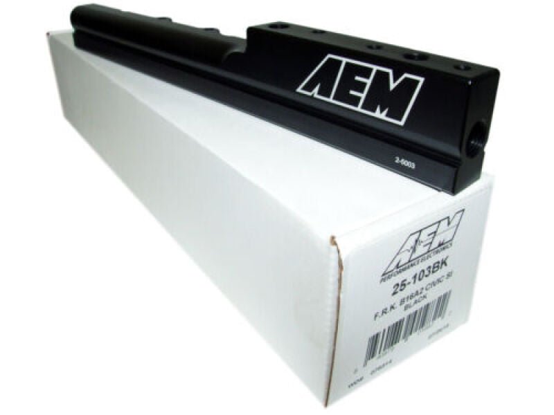 AEM 99 - 00 Honda Civic Si Black Fuel Rail - BLOX Racing