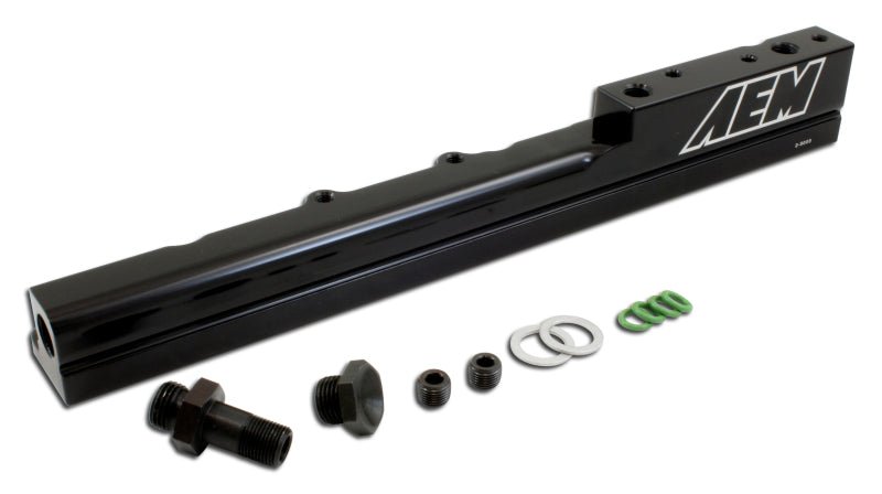 AEM 99 - 00 Honda Civic Si Black Fuel Rail - BLOX Racing