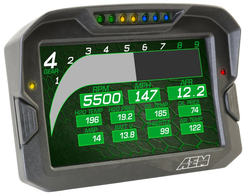 AEM CD - 7 Non Logging GPS Enabled Race Dash Carbon Fiber Digital Display w/o VDM (CAN Input Only) - BLOX Racing
