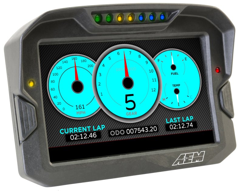AEM CD - 7 Non Logging GPS Enabled Race Dash Carbon Fiber Digital Display w/o VDM (CAN Input Only) - BLOX Racing