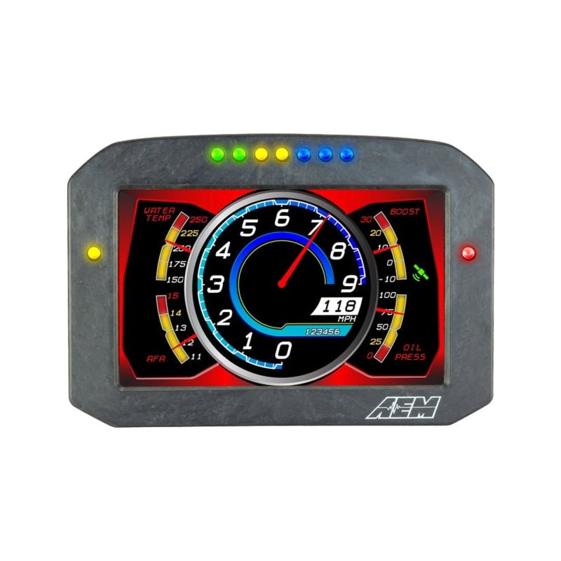 AEM CD - 7LG Carbon Logging Flush Digital Dash Display w/ Internal 20Hz GPS & Antenna - BLOX Racing