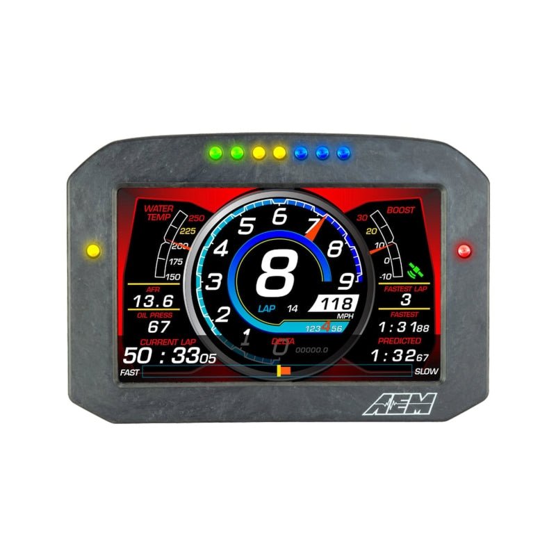AEM CD - 7LG Carbon Logging Flush Digital Dash Display w/ Internal 20Hz GPS & Antenna - BLOX Racing