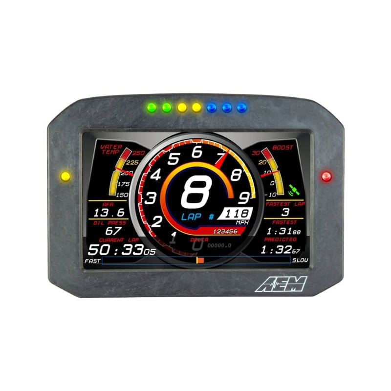 AEM CD - 7LG Carbon Logging Flush Digital Dash Display w/ Internal 20Hz GPS & Antenna - BLOX Racing