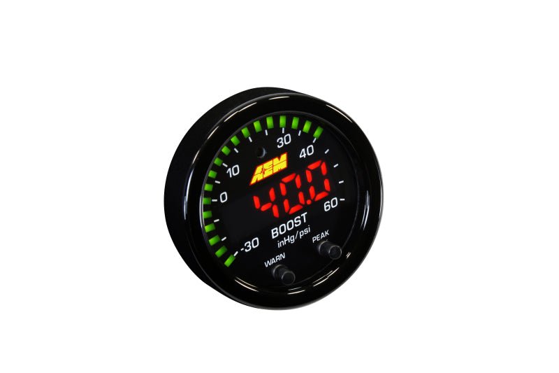 AEM X - Series Boost Pressure - 30inHg 60psi Gauge Kit - BLOX Racing