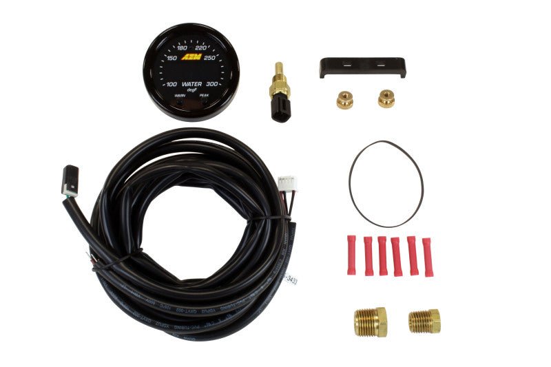AEM X - Series Temperature 100 - 300F Gauge Kit (ONLY Black Bezel and Water Temp. Faceplate) - BLOX Racing