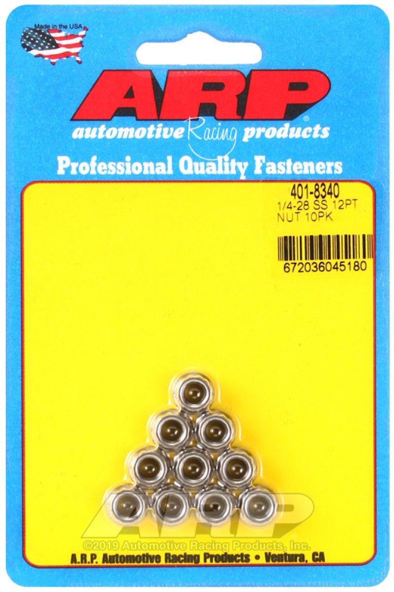 ARP 1/4 - 20in SS 12pt Nut Kit (10/pkg) - BLOX Racing