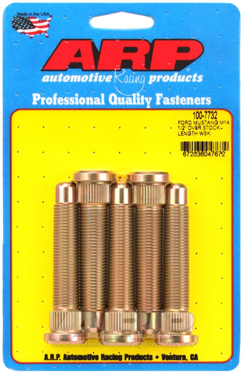 ARP 2015+ Ford Mustang GT M14 1/2in Over Stock Length Wheel Stud Kit - BLOX Racing