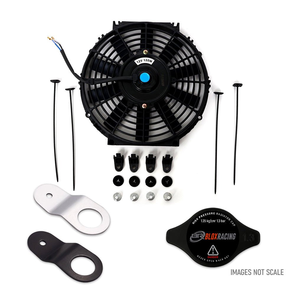 BLOX Racing Electric Slim Fan V2 Combo Honda/Acura EG/EK/DC/AP - 10" / 12" - BLOX Racing