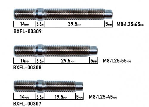 BLOX Racing Stainless Steel Intake/Exhaust Manifold Studs - M8x1.25x45mm Singles, 7-10 Piece Kits - BLOX Racing