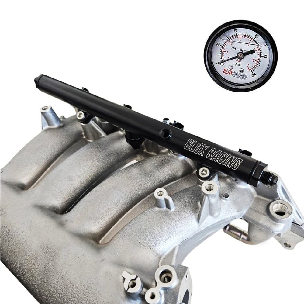 BLOX Racing XTREME Aluminum K - Series Honda Fuel Rail & Gauge Combo - BLOX Racing