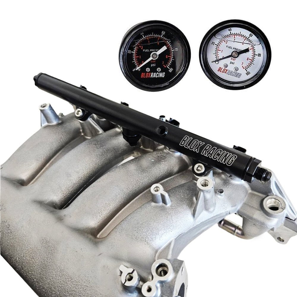 BLOX Racing XTREME Aluminum K - Series Honda Fuel Rail & Gauge Combo - BLOX Racing