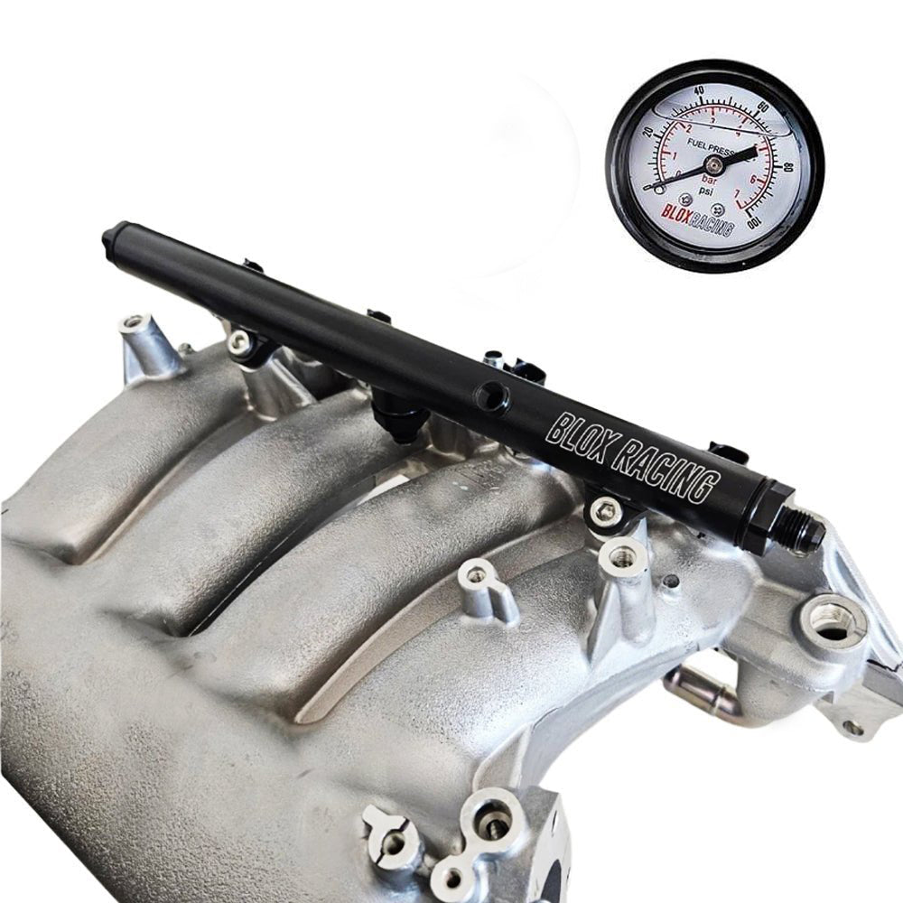 BLOX Racing XTREME Aluminum K-Series Honda Fuel Rail & Gauge Combo