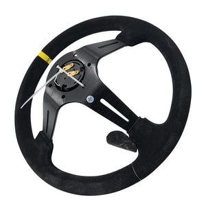 Circuit Hero 3 Spoke Steering Wheel with Holes 345mm/70mm Dish 6 Bolt - BLOX Racing