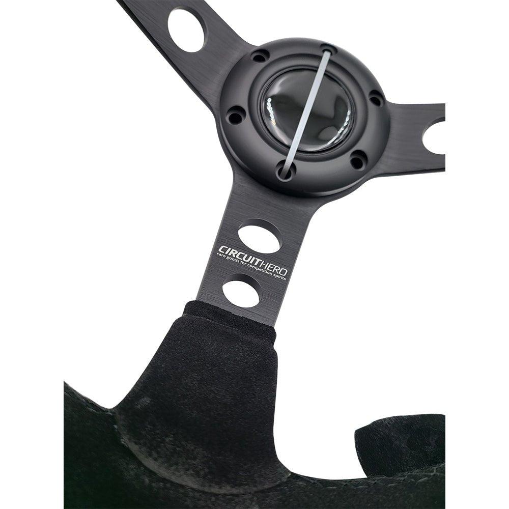 Circuit Hero 3 Spoke Steering Wheel with Holes 345mm/70mm Dish 6 Bolt - BLOX Racing