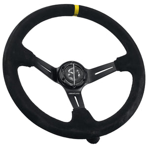 Circuit Hero 3 Spoke Steering Wheel with Slots 350mm/97mm Dish 6 Bolt - BLOX Racing