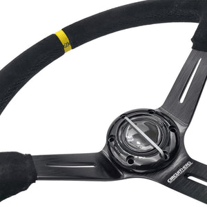 Circuit Hero 3 Spoke Steering Wheel with Slots 350mm/97mm Dish 6 Bolt - BLOX Racing