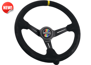 Circuit Hero 3 Spoke Steering Wheel with Slots 350mm/97mm Dish 6 Bolt - BLOX Racing