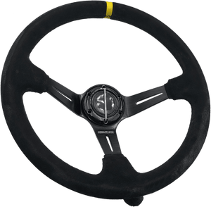 Circuit Hero 3 Spoke Steering Wheel with Slots 350mm/97mm Dish 6 Bolt - BLOX Racing