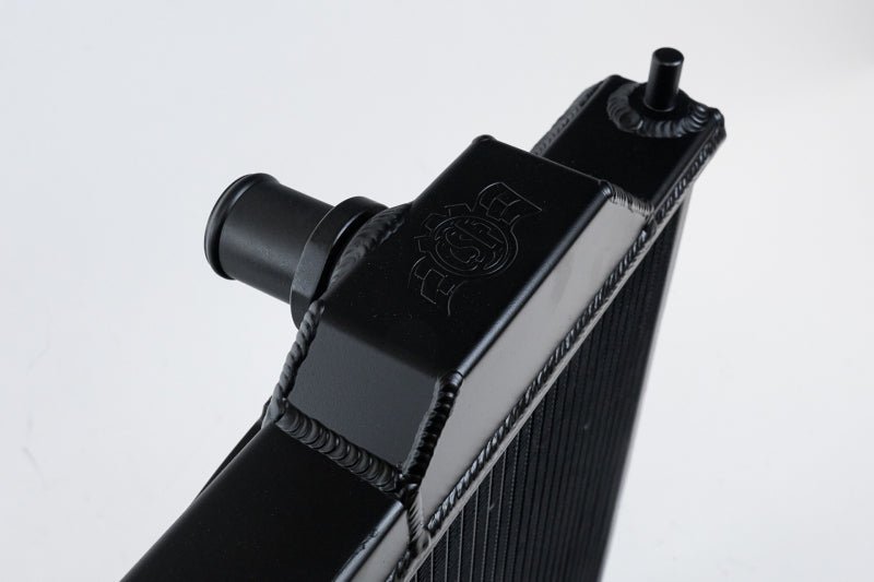 CSF 96 - 07 Mitsubishi Evo 4/5/6/7/8/9 Full - Slim Radiator w/12in Fan & Shroud/ - 16AN - Black - BLOX Racing