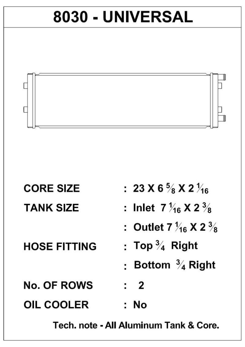 CSF Dual - Pass Universal Heat Exchanger (Cross - Flow) - BLOX Racing