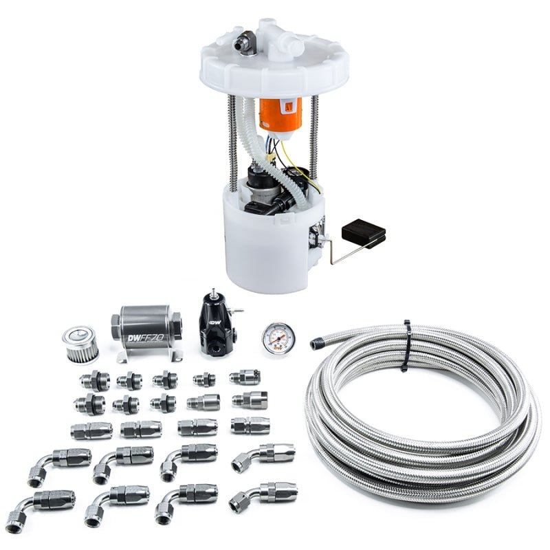 DeatschWerks 06 - 11 Honda Civic Si K20 DW400 Pump Module & Return Kit w/CPE Fuel Lines - BLOX Racing