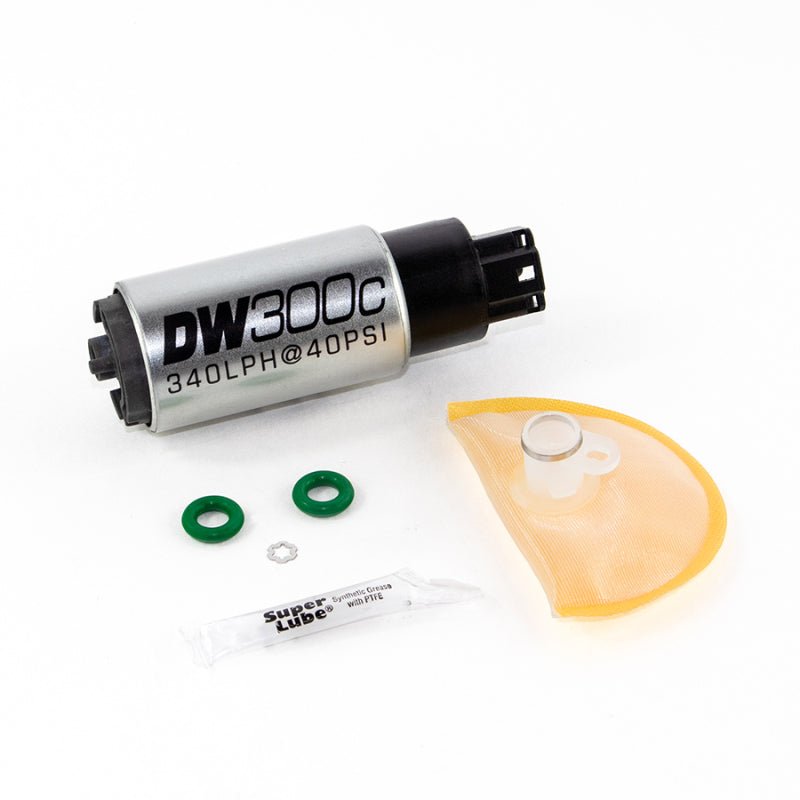 DeatschWerks 340lph DW300C Compact Fuel Pump w/ 06 - 11 Civic Set Up Kit (w/o Mounting Clips) - BLOX Racing