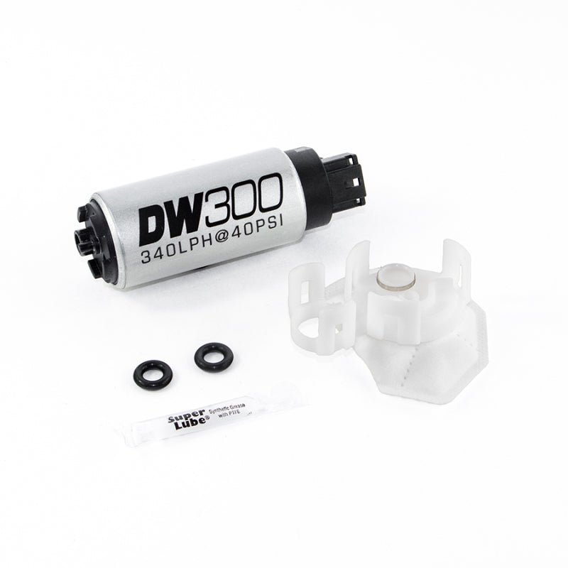 DeatschWerks 340lph DW300C Compact Fuel Pump w/Install Kit 08 - 15 Mitsubishi EVO X (w/o Clips) - BLOX Racing