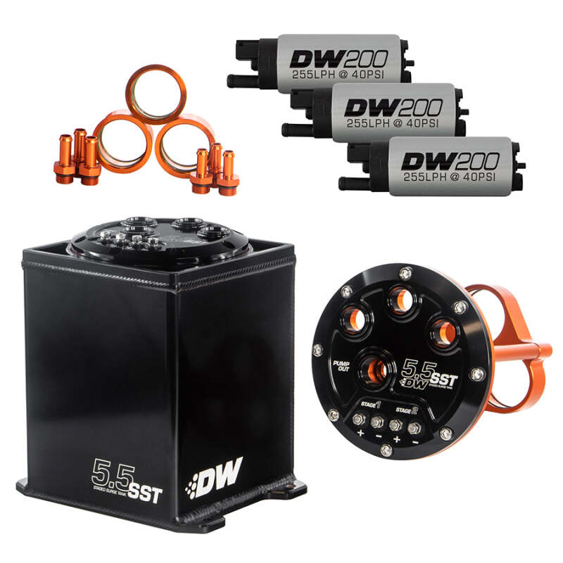 DeatschWerks 5.5L Modular Surge Tank Includes 3 DW200 Fuel Pumps - BLOX Racing