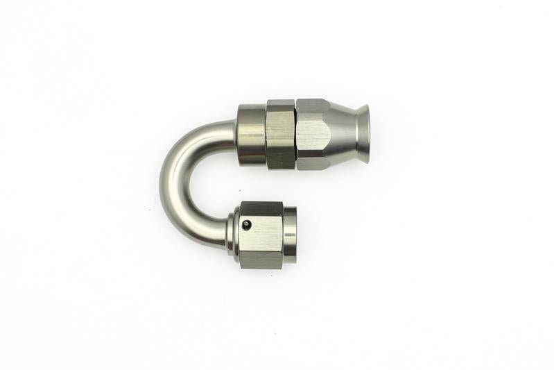 DeatschWerks 6AN Female Swivel 180 - Degree Hose End PTFE (Incl. 1 Olive Insert) - BLOX Racing