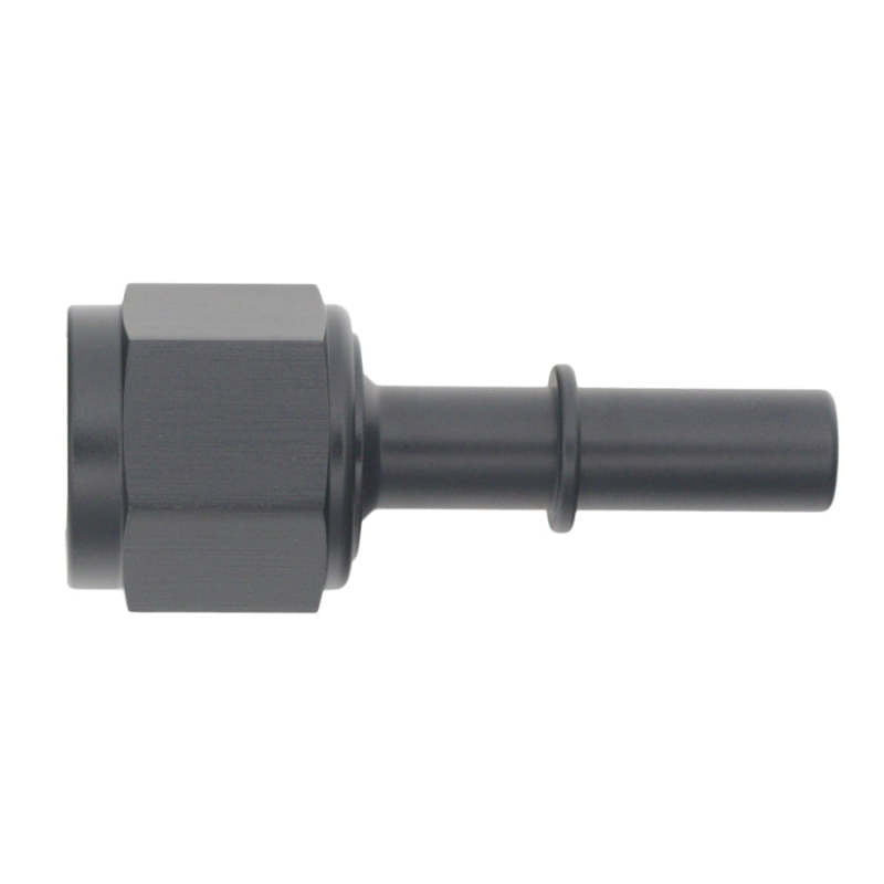 DeatschWerks 8AN Female Flare Swivel to 3/8in Male EFI Quick Disconnect - Anodized Matte Black - BLOX Racing