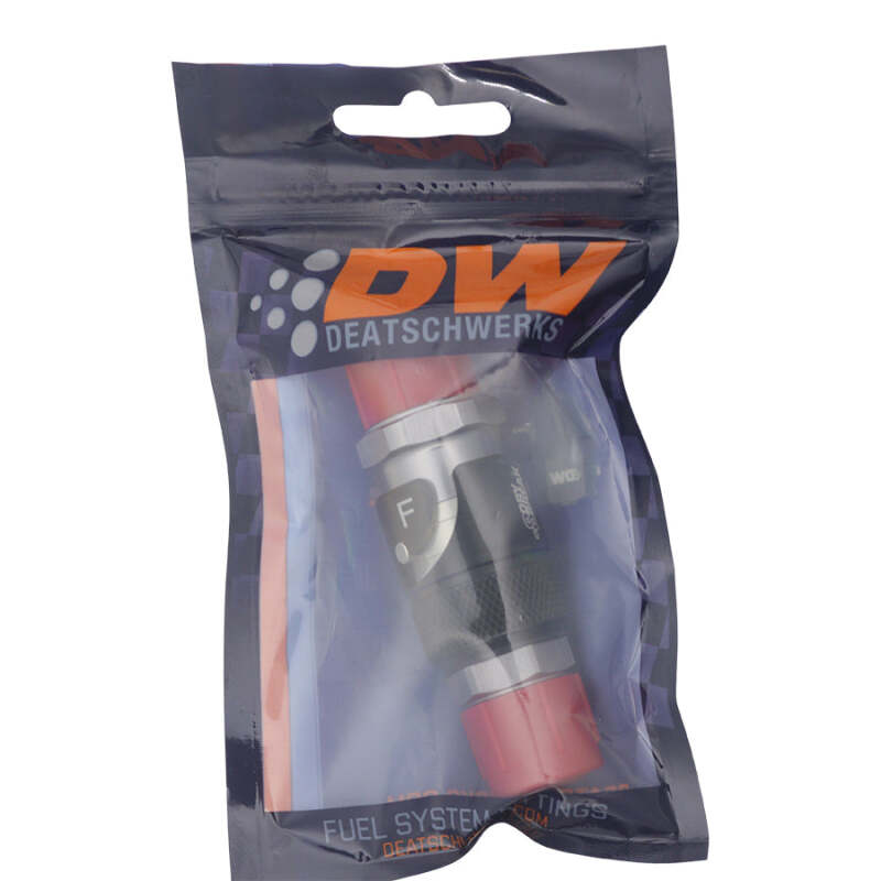 DeatschWerks 8AN Male Flare Quick Disconnect Dry Break Fitting - 2 Pieces Anodized Matte Black - BLOX Racing