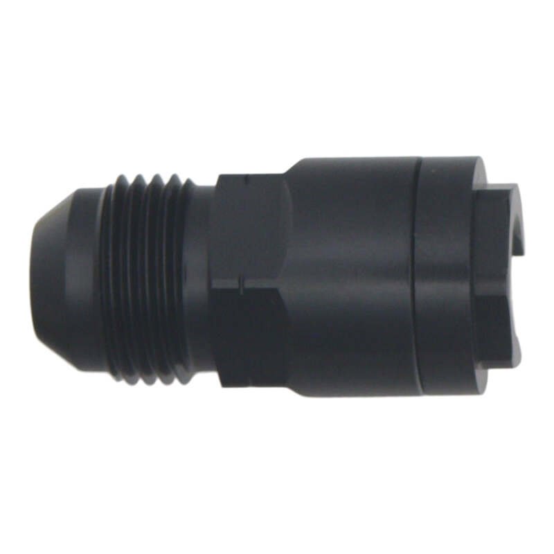 DeatschWerks 8AN Male Flare to 3/8in Female EFI Quick Connect Adapter - Anodized DW Titanium - BLOX Racing