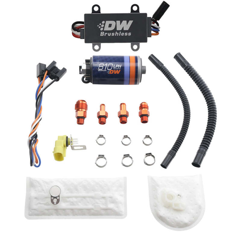 Deatschwerks DW810 Brushless 810lph In - Tank Brushless Fuel Pump w/ 9 - 1002 + Dual Speed Controller - BLOX Racing