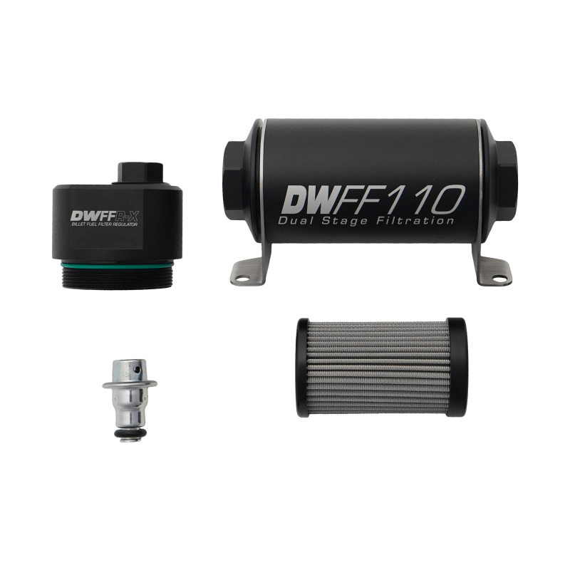 DeatschWerks DWFFR - X 110mm Billet Fuel Filter Regulator - 10 Micron - BLOX Racing
