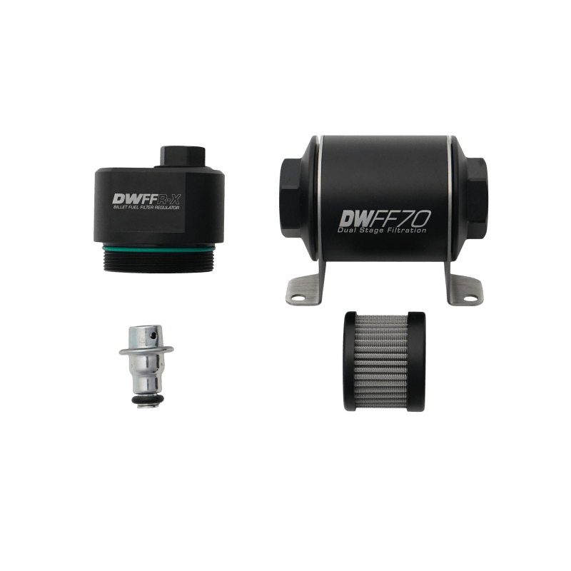 DeatschWerks DWFFR - X 70mm Billet Fuel Filter Regulator - 10 Micron - BLOX Racing