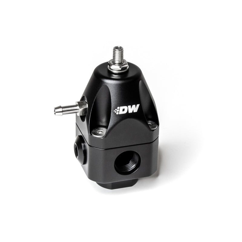DeatschWerks DWR1000c Adjustable Fuel Pressure Regulator Dual 6AN Inlet and 6AN Outlet - Black - BLOX Racing
