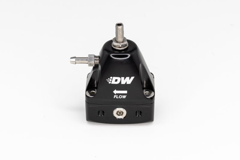 DeatschWerks DWR1000iL In - Line Adjustable Fuel Pressure Regulator - Black - BLOX Racing