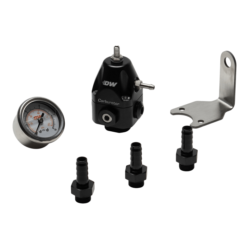 DeatschWerks DWR550C Adjustable Carburetor Regulator w/ 3/8in Barb Fittings and Gauge - BLOX Racing