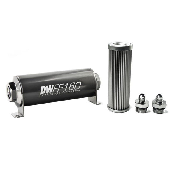 DeatschWerks Stainless Steel 6AN 10 Micron Universal Inline Fuel Filte ...