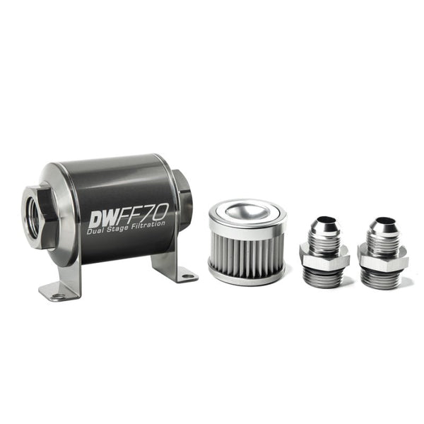 DeatschWerks Stainless Steel 8AN 10 Micron Universal Inline Fuel Filte ...