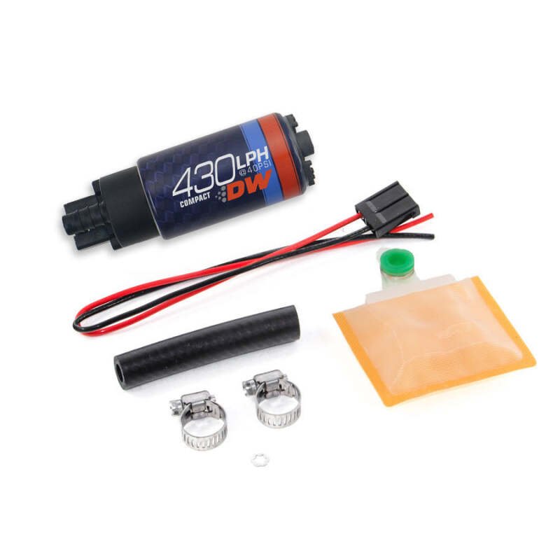 DeatschWerks Universal DW430C 430lph Compact Fuel Pump with Install Kit - BLOX Racing