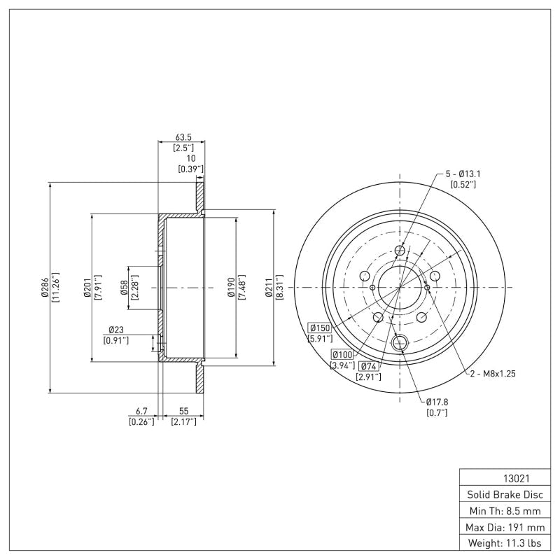 DFC 12 - 14 Subaru WRX Rear Brake Rotor - BLOX Racing